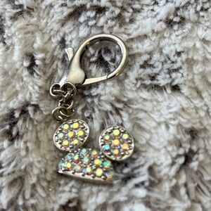 Silver Keychain with Colorful Gemstones
